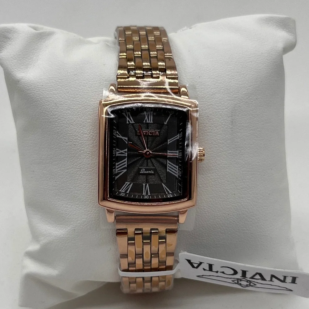 Invicta Wristwatch 69149 Roman Numeral Rose Gold Black Dial‎ OS Rose Gold